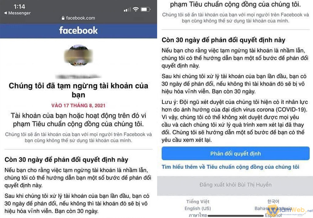 Tài khoản Facebook bị vô hiệu hóa làm gián đoạn hoạt động tương tác với khách hàng