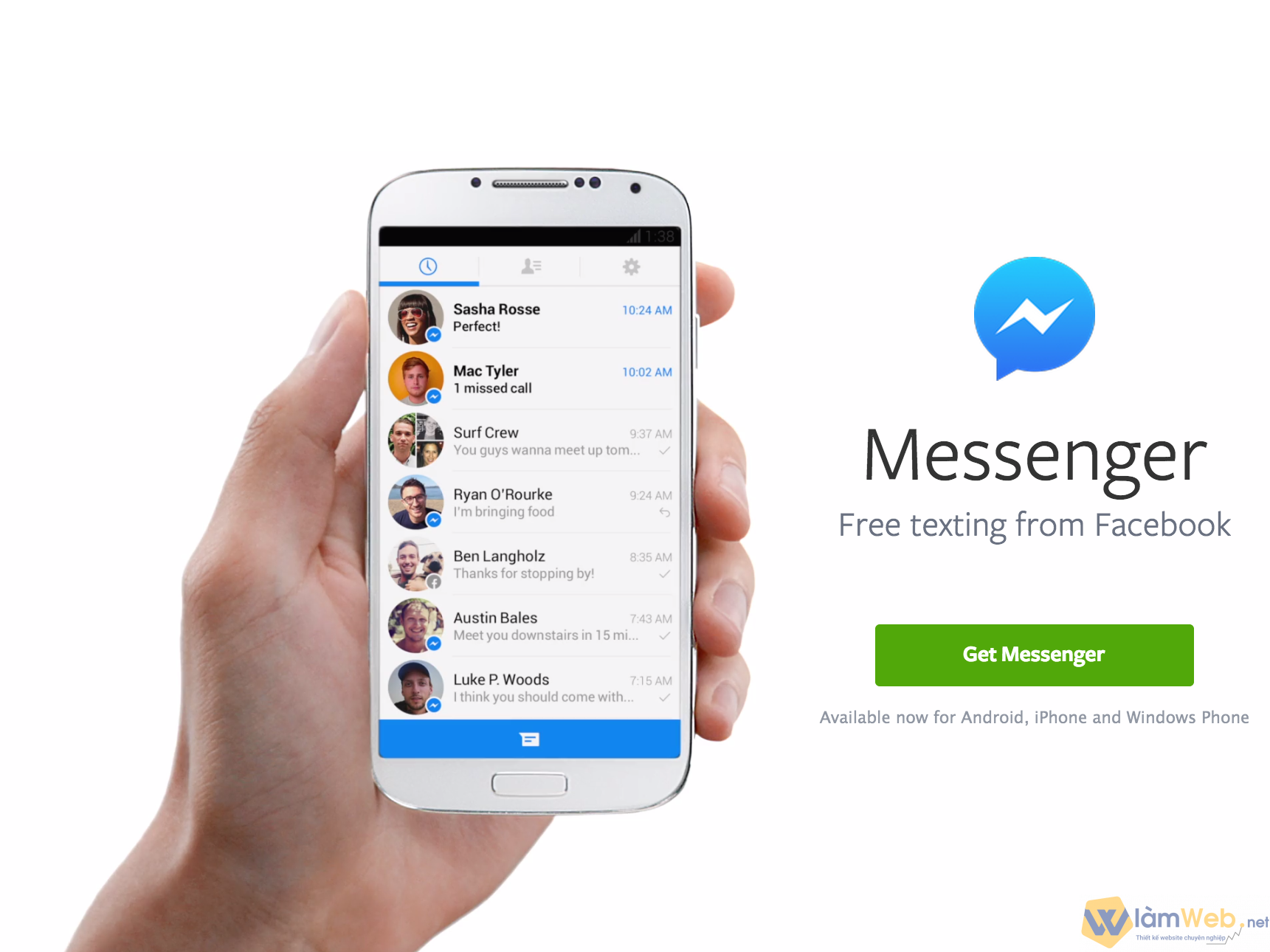 Đăng nhập Messenger trên web bằng điện thoại đã vượt mốc 1 tỷ tải xuống bằng Google Play.