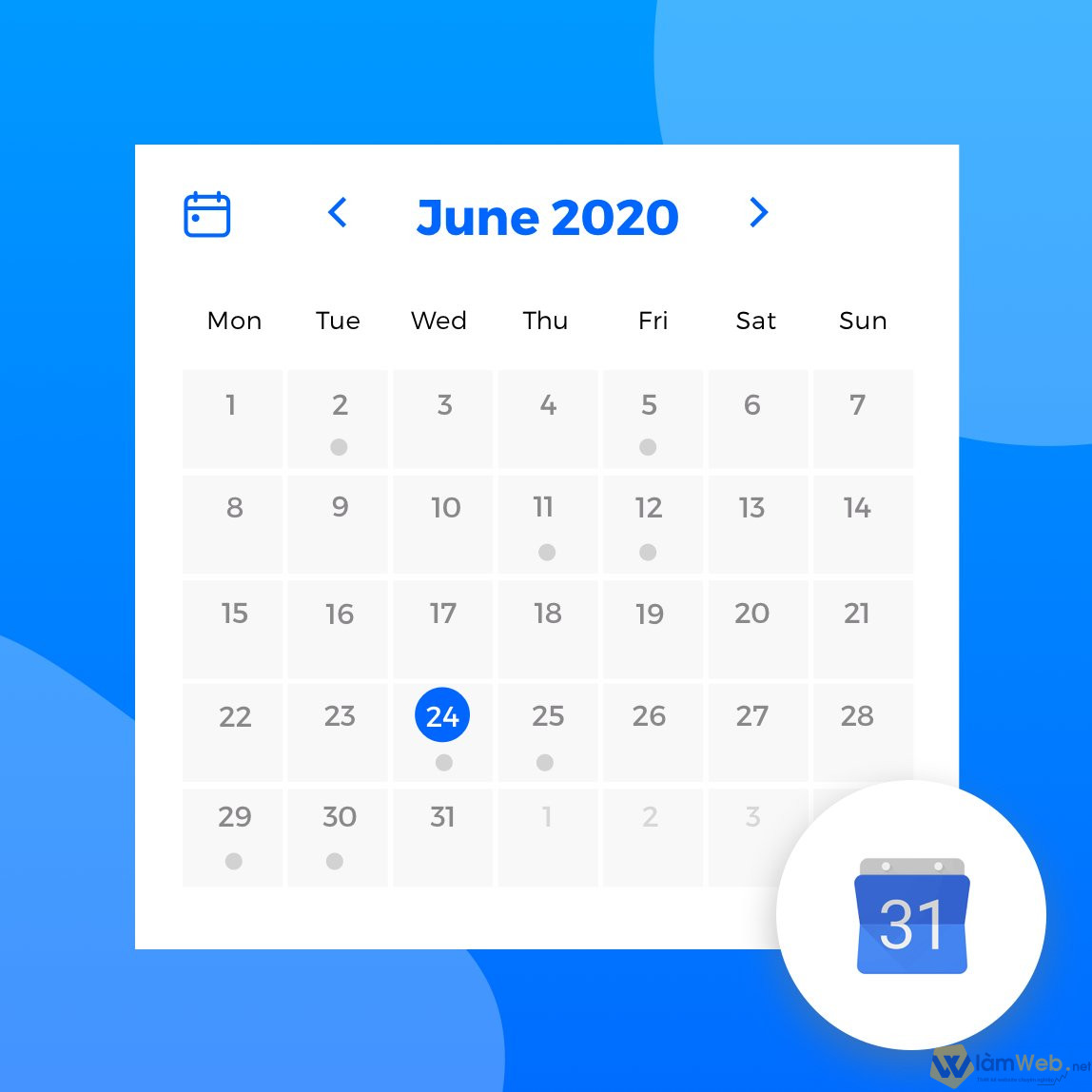 Ứng dụng Google Calendar hoàn toàn miễn phí và tích hợp nhiều tính năng tiện ích cho người dùng internet. 